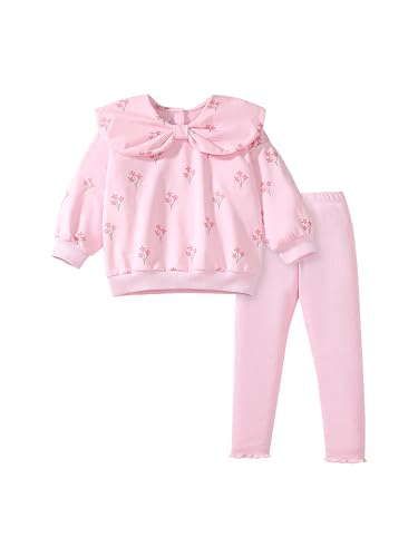 TCWWBB Mädchen Bekleidungsset Lange Tops Kinder Kleidung Baumwolle Langarm Sweatshirt Top+Leggings Rock Hose Einhorn Outfits Kleidung Set Kinder 2 Piece Set Größe 1-7 Jahre 92 98 104 110 116 122 von TCWWBB