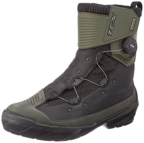 TCX Herren Infinity 3 Mid Wp Motorcycle Boot, Black Military Green, 38 EU von TCX