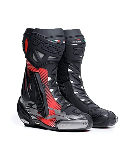 TCX Herren Rt-Race Pro Air Motorradstiefel, Schwarz Rot Weiß, 46 EU von TCX