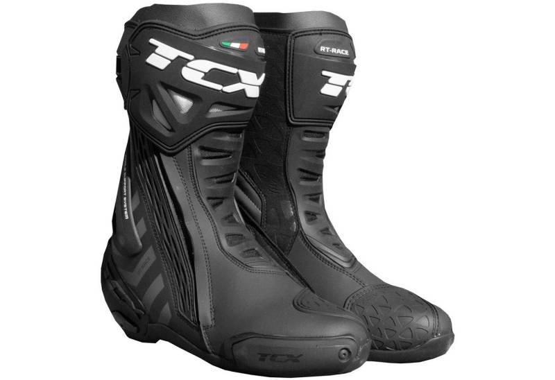TCX TCX RT-Race Motorradstiefel Herren schwarz / dunkelgrau 47 Motorradstiefel (Packung, Antistatische und Öl- und Benzinfeste Sohle) von TCX