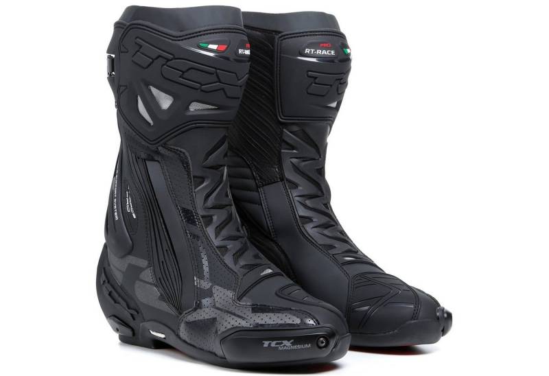 TCX TCX RT-Race Pro Air Motorradstiefel Herren schwarz 43 Motorradstiefel (Packung, Antistatische und Öl- und Benzinfeste Sohle) von TCX