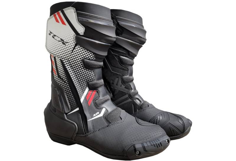 TCX TCX S-TR1 Air Motorradstiefel Herren schwarz / weiss / rot 47 Motorradstiefel (Packung, Antistatische und Öl- und Benzinfeste Sohle) von TCX