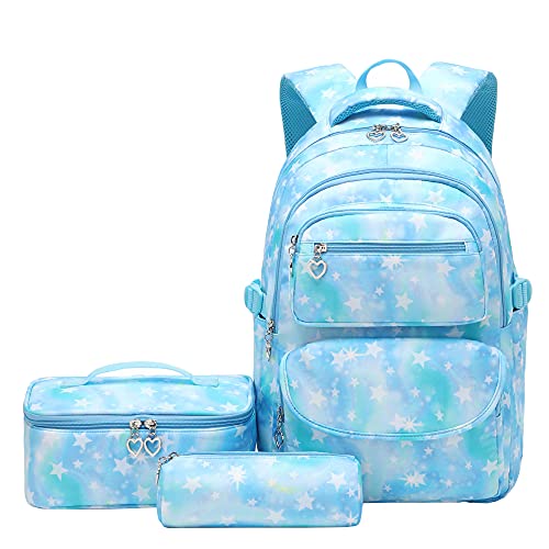 TCYIN Mädchen Schulrucksack,Damen Oxford Rucksack Floral Schultasche Outdoor Freizeit Daypacks Schultaschen MädchenTeenager mit USB Charging Port von TCYIN