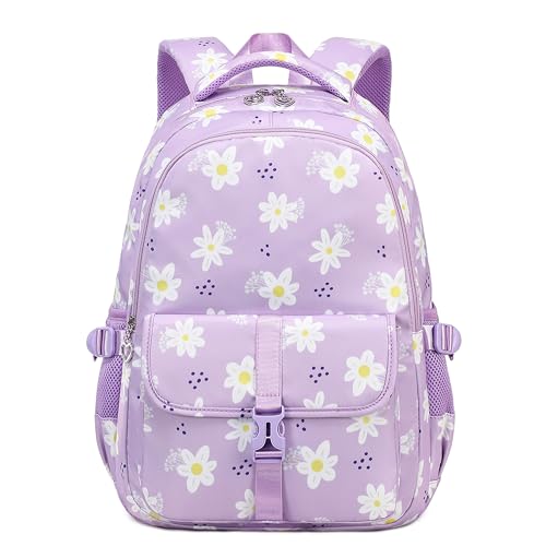 TCYIN Rucksack Schule Teenager Mädchen Schulrucksack Floral Schulranzen Damen Laptop Backpack Leichtgewicht Schultasche für Reise Sport von TCYIN