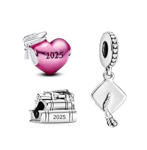 TCZNAF 2025 Abschluss Set Charm-Anhänger kompatibel für Europäische Armbänder Halsketten Abschlussschmuck Geschenk von TCZNAF