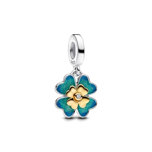 TCZNAF Blaue Blume Charms Armbände Bead Compatible fü Armband Christmas Schmuck für Damen Muttertag Valentinstag von TCZNAF