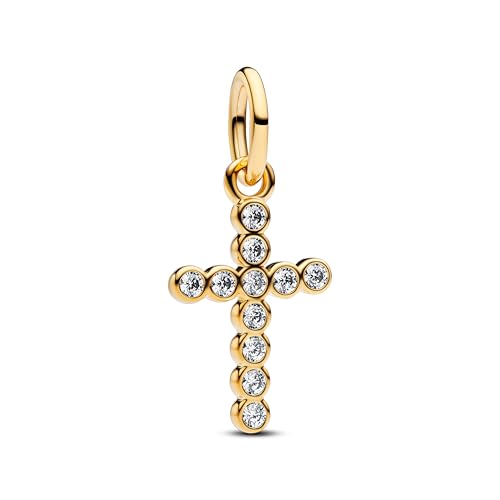 TCZNAF Gold Kreuz Charms Armbände Bead Compatible fü Armband Christmas Schmuck für Damen Weihnachten Charm von TCZNAF