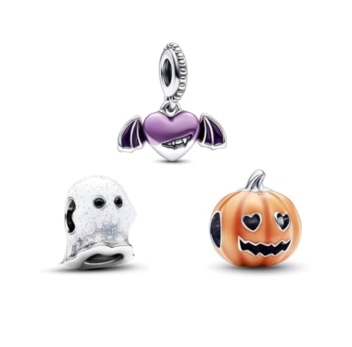 TCZNAF Halloween Kürbis Set Charms Halloween Anhänger Compatible with Pandora für Armband Bead Charm für Damen von TCZNAF