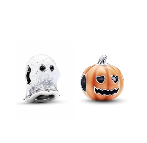 TCZNAF Kürbis und Geist Charms Halloween Anhänger Compatible with Pandora für Armband Bead Charm für Damen von TCZNAF