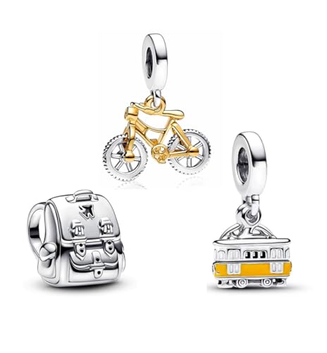 TCZNAF Let's Go On An Adventure Charm Trio Charms Bead -Anhänger für Europäische Armbänder und Halsketten für Damen von TCZNAF