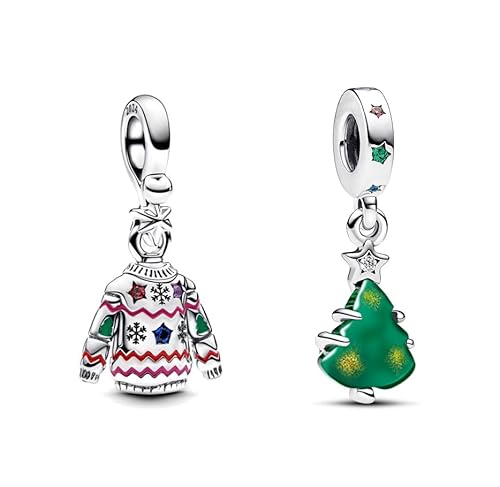 TCZNAF Weihnachtsbaum und Pullover Charms Armbände Bead Compatible fü Armband Weihnachts Schmuck für Damen von TCZNAF