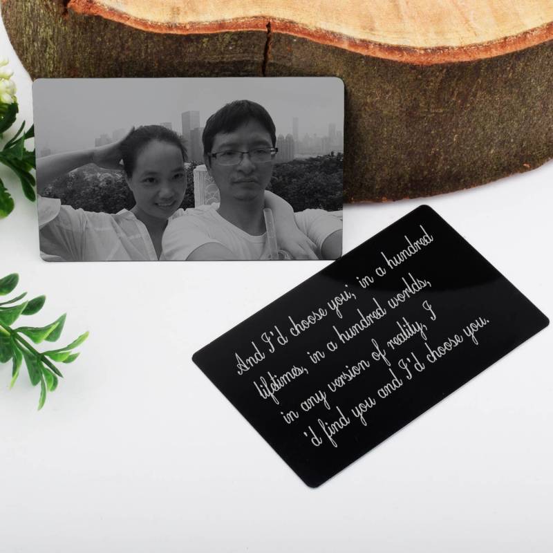 Personalisierte Brieftasche Karte, Benutzerdefinierte Lasergravierter Brieftascheneinsatz Aus Metall, Personalisiertes Geschenk Zum 10 von TCdiy