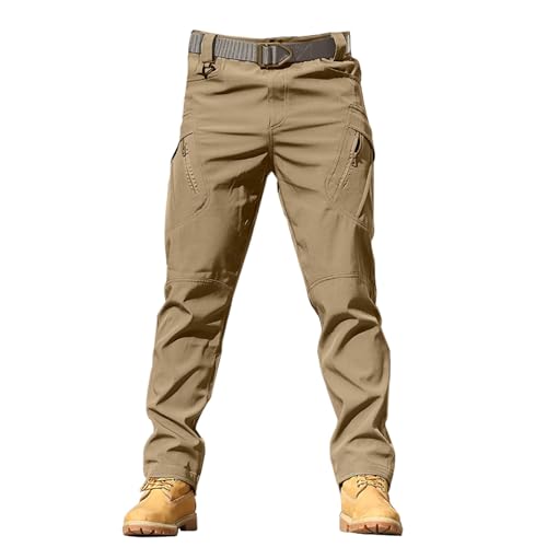 Arbeitshose Herren Stretch lang - Multi Taschen Abriebfeste Hose TaktischeHose Männer Sommer Cargohose Baggy Wanderhose Outdoor Hosen Wandern Jagd Hosen Leichte Cargo Hosen mit Mehreren Taschen von TDEOK