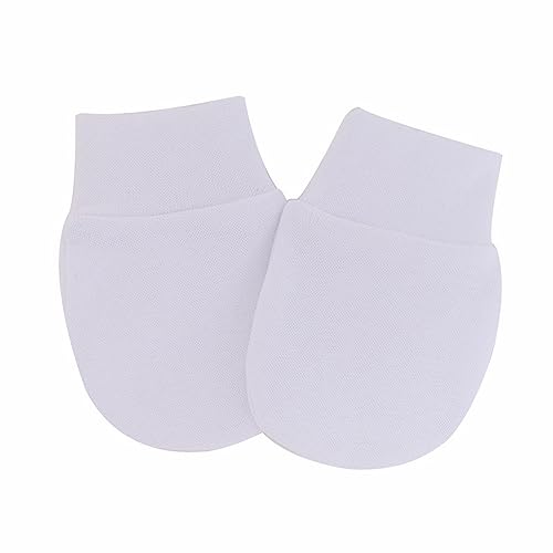 Baby Handschuhe Bio Fäustlinge aus kratzfreier Baumwolle für Neugeborene Baby Fäustlinge Rot (White, A) von TDEOK