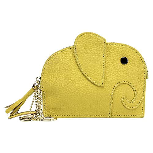 Brieftasche Damen Klein niedliche Cartoon-Geldbörse niedliche Brieftasche aus weichem Schlüsseletui Elefanten-Geldbörse Damen Geldbörsen Groß (Yellow, One Size) von TDEOK