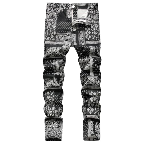Cargohose Herren Jeans Stretch | Modische Farbkontrast Jeans Hose Bedruckt Patchwork Gerade Bein Herrenhose Stretch Outdoor Midi Waist Elastische Freizeithose Bunt Relaxhose Hip Hop Streetware Cargohose Herren Jeans Stretch | Modische Farbkontrast Jeans Hose Bedruckt Patchwork Gerade Bein Herrenhose Stretch Outdoor Midi Waist Elastische Freizeithose Bunt Relaxhose Hip Hop Streetware von TDEOK