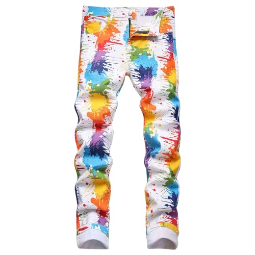 Cargohose Herren Jeans Stretch | Modische Farbkontrast Jeans Hose Bedruckt Patchwork Gerade Bein Herrenhose Stretch Outdoor Midi Waist Elastische Freizeithose Bunt Relaxhose Hip Hop Streetware Cargohose Herren Jeans Stretch | Modische Farbkontrast Jeans Hose Bedruckt Patchwork Gerade Bein Herrenhose Stretch Outdoor Midi Waist Elastische Freizeithose Bunt Relaxhose Hip Hop Streetware von TDEOK