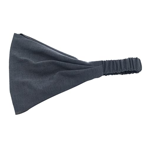 Dämpfer Tennis Stirnband elastisches Kopfwickel-Stirnband Bandana Breite Stirnbänder Damen Winter (Dark Gray, One Size) von TDEOK