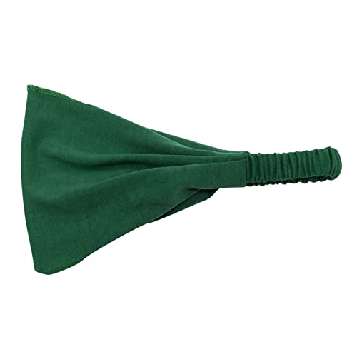 Dämpfer Tennis Stirnband elastisches Kopfwickel-Stirnband Bandana Breite Stirnbänder Damen Winter (Green, One Size) von TDEOK