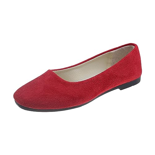 Damen Ballerinas Flache Sandalen Sommer Weichen Sohlen Sandalen Geschlossene Runde Zehe Halbschuhe Flats Schlupfschuhe Slip On Loafers Freizeit Bequeme Sommerschuhe Outdoor Freizeitschuhe von TDEOK