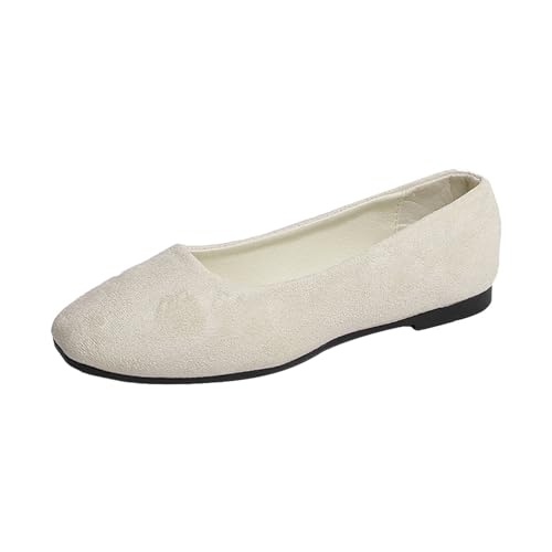 Damen Ballerinas Flache Sandalen Sommer Weichen Sohlen Sandalen Geschlossene Runde Zehe Halbschuhe Flats Schlupfschuhe Slip On Loafers Freizeit Bequeme Sommerschuhe Outdoor Freizeitschuhe von TDEOK