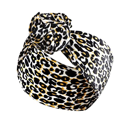 Frottee Stirnband Klettverschluss Bedrucktes Draht-Stirnband für Damen, modisches Vintage-Knoten-Stirnband, Kopfbedeckung, Haarschmuck Bauchtasche (F, One Size) von TDEOK