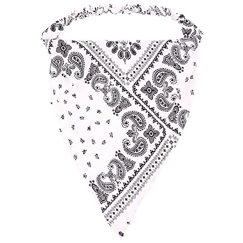 Gestrickte Stirnbänder Damen Dreieck Boho Kopftuch Bohemian Head Wrap Schlüsselanhänger Band (White, One Size) von TDEOK