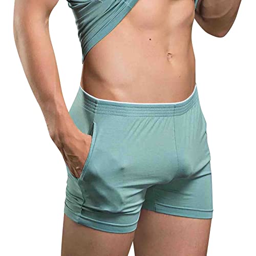 Herren Nachtwäsche Große Größen Schlafhose Herren Kurz Modal Elastische Taille Schlafshorts Bequeme Heimhose Retro Einfarbige Pyjamahose Leicht Schlafanzughose Mit Taschen Stretch Hausanzug von TDEOK