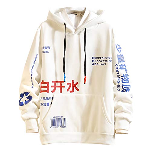 Hip Hop Hoodie Herren Japanisch: Japanese Streetwear Hoodie Men Kapuzenpullover Langarm Oversized Sweatshirt Mit Kapuze Hoody-Patchwork Hoodies FüR Teenager Jungen Harajuku Pullover Graphic Hoodies von TDEOK