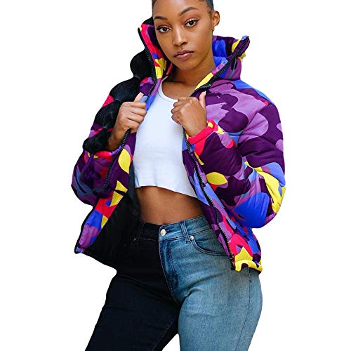 Hip Hop Jacke Winter - Winterjacke Damen Daunenjacke Herren Parka, Unisex Steppjacke,Bunte Jacken Herren Wintermantel Kurz Winterparka Damen Warm Steppmantel Leicht üBergang Jacke Winter Daunenmantel von TDEOK