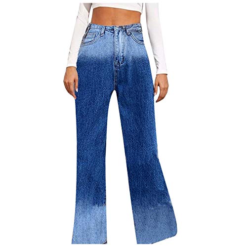 HüFtjeans Damen Skinny-Jeans Damen Bootcut High Waist Jeanshose Batik-Jeans Flare-Hosen Skinny Schlagjeans 70er Vintage Schlaghose Harajuku E-Girl Damenjeans 90er Streetwear von TDEOK