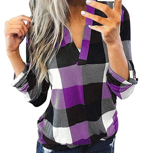 Kariertes Hemdbluse Damen Langarm Elegant Blusen Karo-Muster-Hemd V-Ausschnitt Langarmshirt Vintage Sweatshirt Kariert-Hemdbluse GroßE GrößEn Longshirt LäSsig Baumwolle Longbluse Oversize Tshirt Kariertes Hemdbluse Damen Langarm Elegant Blusen Karo-Muster-Hemd V-Ausschnitt Langarmshirt Vintage Sweatshirt Kariert-Hemdbluse GroßE GrößEn Longshirt LäSsig Baumwolle Longbluse Oversize Tshirt von TDEOK