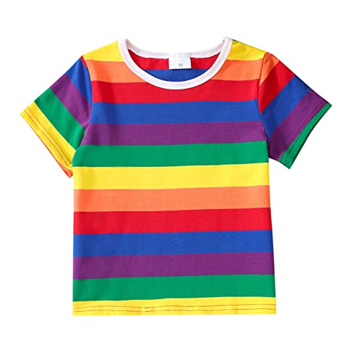Kinder T-Shirt Junge Gestreifte, Tshirt Kinder Mädchen Bunte Blusen Junge T-Shirts Sommer Kleidung Kinder Sport Freizeit Bequemes Oberteil Trainingsanzug Sommerbluse Mädchen-Outfit Kinder T-Shirt Junge Gestreifte, Tshirt Kinder Mädchen Bunte Blusen Junge T-Shirts Sommer Kleidung Kinder Sport Freizeit Bequemes Oberteil Trainingsanzug Sommerbluse Mädchen-Outfit von TDEOK