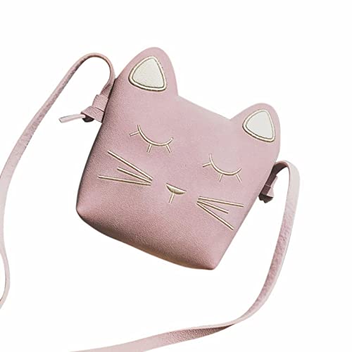 Kleine Kosmetiktasche Kindertasche Süße Prinzessin Umhängetasche Mädchen Minitasche Katze Baby Umhängetasche Handytasche Umhängetaschen Damen Groß Schwarz (Pink, One Size) von TDEOK