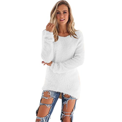 Kuschelpullover Damen Flauschig Teddy-Fleece Winterpullover Kuschel Pullover Damen Ohne Kapuze Fleecepullover Winter Warm Kaschmir-Pullover Langarm Elegant Longpullover Teenager MäDchen Winterpulli von TDEOK