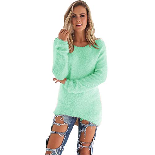 Kuschelpullover Damen Flauschig Teddy-Fleece Winterpullover Kuschel Pullover Damen Ohne Kapuze Fleecepullover Winter Warm Kaschmir-Pullover Langarm Elegant Longpullover Teenager MäDchen Winterpulli von TDEOK