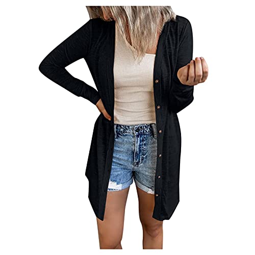 Leichter Sommer Cardigan Viskose - Strickmantel Lang Damen Xxl - Long Strickjacke Sommer Strickjacken Für Damen Große Größen Strick Jacke Mantel Strickcardigan Lange Festlich Elegant Leicht Dünn von TDEOK