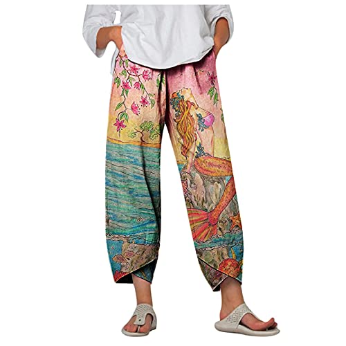 Leinenhose Damen Sommer Bunt - Leinenhose Damen Sommer Boho Strandhose - Haremshose Locker Caprihose Leicht Sommerhose Lang Leinen Freizeithose Große Größen Yogahose 7/8 Capri Damenhose Mit Muster Leinenhose Damen Sommer Bunt - Leinenhose Damen Sommer Boho Strandhose - Haremshose Locker Caprihose Leicht Sommerhose Lang Leinen Freizeithose Große Größen Yogahose 7/8 Capri Damenhose Mit Muster von TDEOK