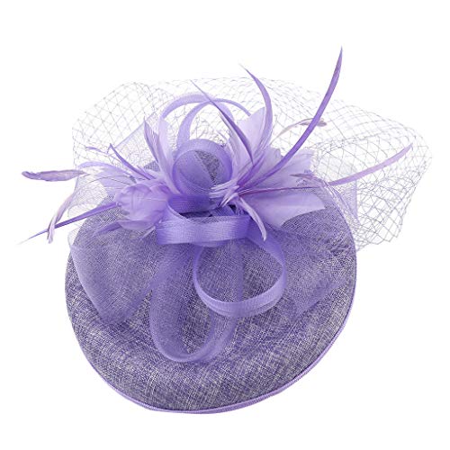 Männer Haarband Hutgurt Zubehör für Damenhaarblumenclip eleganter Hut Stirnband Samt Schwarz (Purple, One Size) von TDEOK