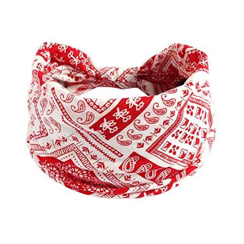 Männer Haarband Stirnband Haar Stirnband Damen Yoga Hijab Übung Wicking Stirnband elastisches rutschfestes Stirnband geknotet Laufsport Stirnband Sporthaarbänder Kinder (Red, One Size) von TDEOK