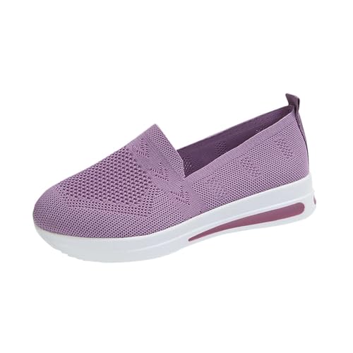 Orthopädische Schuhe Damen, Netz Atmungsaktiv Freizeitschuhe Weichen Sohle Dämpfung Walkingschuhe Rutschfest Verschleißfest Joggingschuhe Leicht Bequeme Hallenschuhe Plateau Elastische Arbeitsschuhe von TDEOK