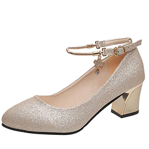 Pumps Damen Bequeme, Kleid-Schuhe Leichtgewichts Abendschuhe Bequeme Hochzeitsschuhe Mittlerer Absatz Pumps Freizeitschuhe Arbeitsschuhe Hallenschuhe Mit Verstellbaren von TDEOK