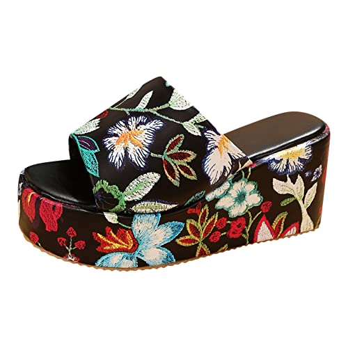 Sandaletten Damen Elegant Mit Absatz Plateau Schuhe,Peep-Toes Keilabsatz Schuhe Espadrilles Plateau Sandale, Wedge Sommerschuhe Plattform Pantoletten Blumenmuster Hausschuhe Keilsandale Sandaletten Damen Elegant Mit Absatz Plateau Schuhe,Peep-Toes Keilabsatz Schuhe Espadrilles Plateau Sandale, Wedge Sommerschuhe Plattform Pantoletten Blumenmuster Hausschuhe Keilsandale von TDEOK