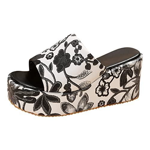 Sandaletten Damen Elegant Mit Absatz Plateau Schuhe,Peep-Toes Keilabsatz Schuhe Espadrilles Plateau Sandale, Wedge Sommerschuhe Plattform Pantoletten Blumenmuster Hausschuhe Keilsandale Sandaletten Damen Elegant Mit Absatz Plateau Schuhe,Peep-Toes Keilabsatz Schuhe Espadrilles Plateau Sandale, Wedge Sommerschuhe Plattform Pantoletten Blumenmuster Hausschuhe Keilsandale von TDEOK