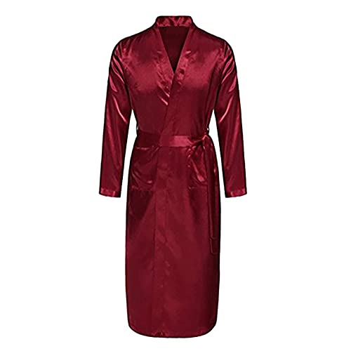 Satin Pyjama Herren Lang | Bademantel Herren Satin Morgenmantel Fur Men Kimono Robe Lang Leichter Bademantel Seide Nachtwäsche Seide Pyjama Sexy Nachthemden Mit Gürtel Leicht Nachtkleid Hausmantel Satin Pyjama Herren Lang | Bademantel Herren Satin Morgenmantel Fur Men Kimono Robe Lang Leichter Bademantel Seide Nachtwäsche Seide Pyjama Sexy Nachthemden Mit Gürtel Leicht Nachtkleid Hausmantel von TDEOK