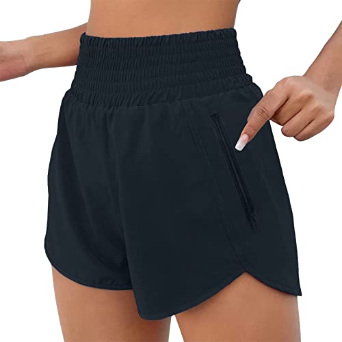 Schnell trocknende Laufshorts für Damen, Workout, elastische Taille, sportlich, Yogahose, Sporthose Tennis Shorts Herren Kurz von TDEOK