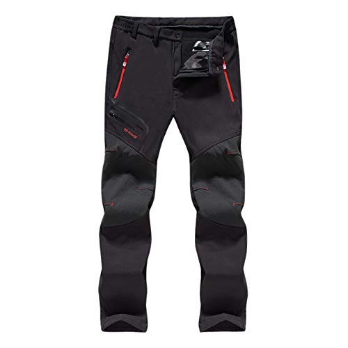 Skihose Herren Wasserdicht - Outdoorhose Herren Winter Softshellhose Warm Fleece Gefüttert Wanderhose Winter Trekkinghose Funktionshose Atmungsaktive Winddichte Winterhose Snowboardhose Arbeitshose von TDEOK