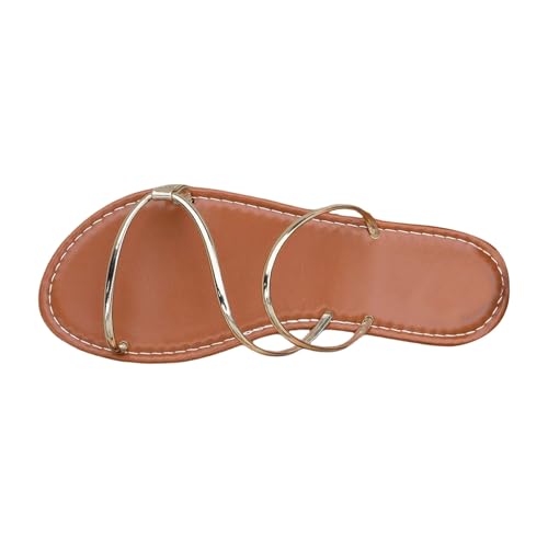 Slide Sandalen Damen Flach Peep Toe Hausschuhe Slip-On Sandaletten Atmungsaktiv Sommersandalen Slingback Schlappen Mit Cross Strap Strandsandalen Rutschfest Damensandalen Gr.36-43 von TDEOK
