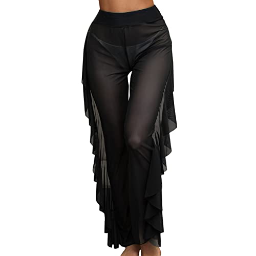 Strand Hose Damen Lang - Strandhose Damen Durchsichtig - Strandhosen Damen Sommer - Caprihose Leicht Sommerhose Chiffon Freizeithose Transparent Damenhose Sexy Capri Hosen 7/8 High Waist Sommerhosen Strand Hose Damen Lang - Strandhose Damen Durchsichtig - Strandhosen Damen Sommer - Caprihose Leicht Sommerhose Chiffon Freizeithose Transparent Damenhose Sexy Capri Hosen 7/8 High Waist Sommerhosen von TDEOK