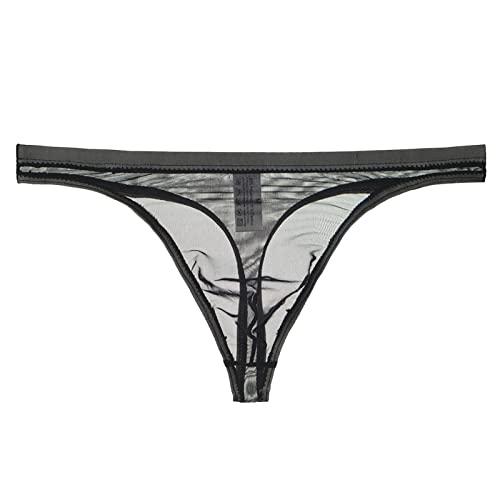 String Herren Sexy Offen Transparenter Tanga für Herren, dünnes Mesh, sexy Unterwäsche Sexy Reizwäsche Frau (Black, XXXL) von TDEOK